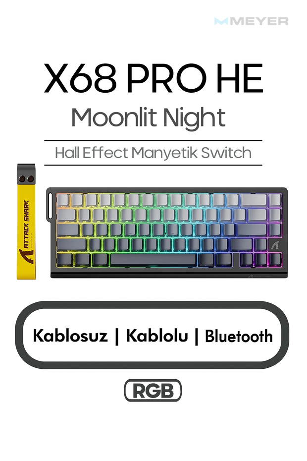 Attack Shark X68 PRO HE Hall Effect Rapid Trigger Mekanik Klavye [Manyetik Switch] - 1