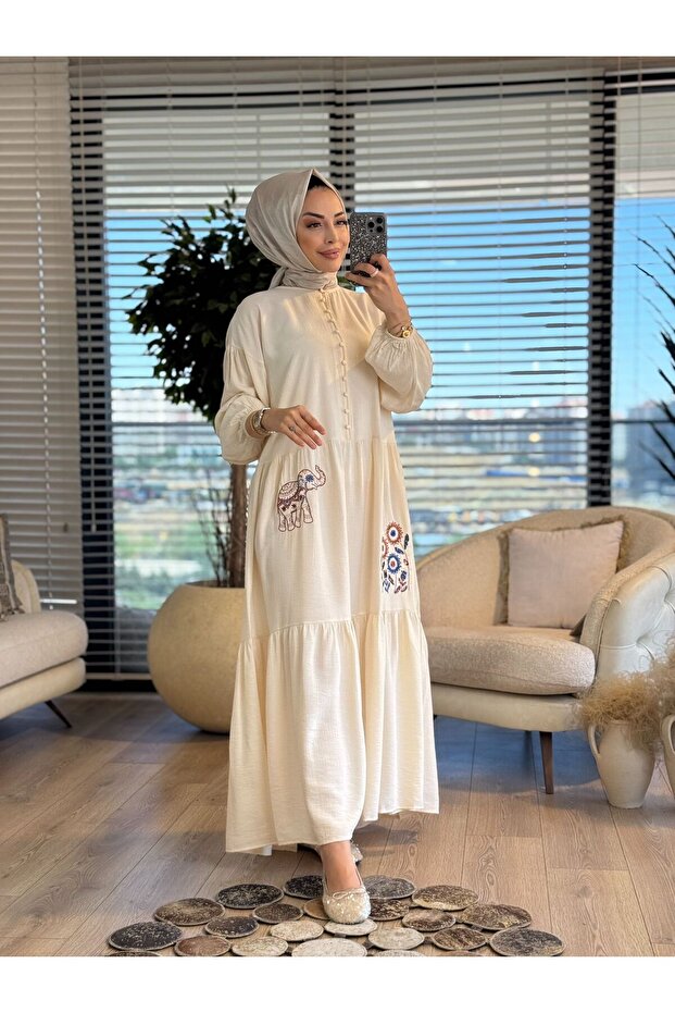 Etnik Nakışlı Elbise - 1