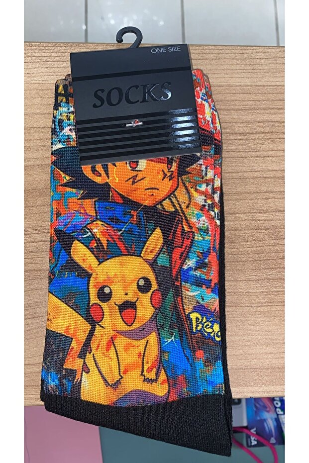 Pikachu Desenli Çorap - 1