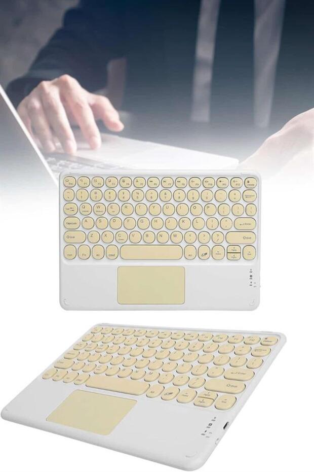 Android ve İOS Uyumlu Bluetooth Klavye Touchpad Slim Kablosuz Wifi Q Klavye - 1
