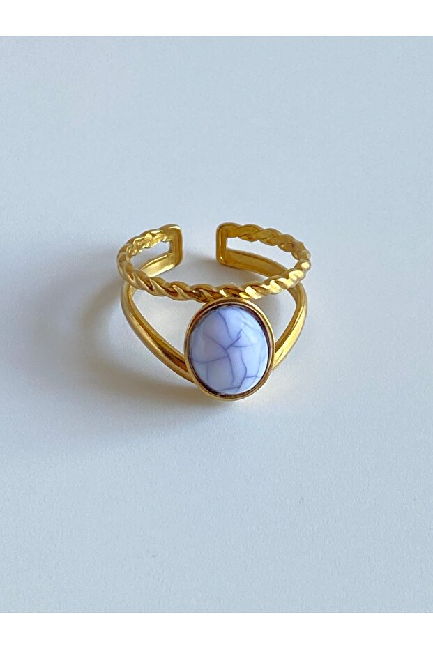 White Stone Stainless Steel Women's Ring