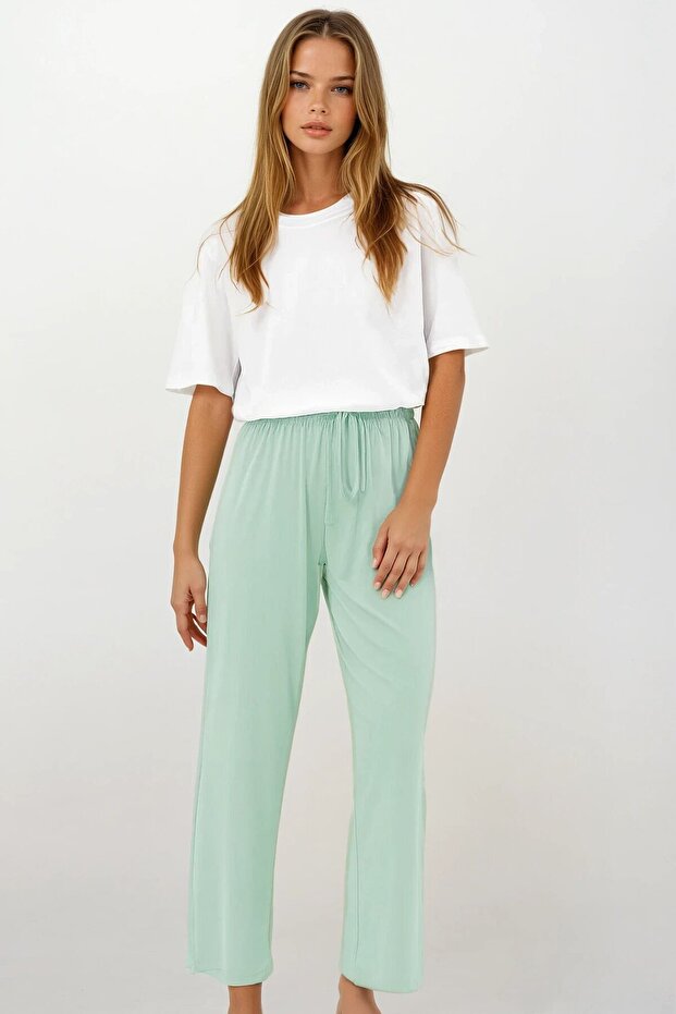 Kadın Mint Basic Beli Lastikli Eşofman Altı Vs00833 - 2