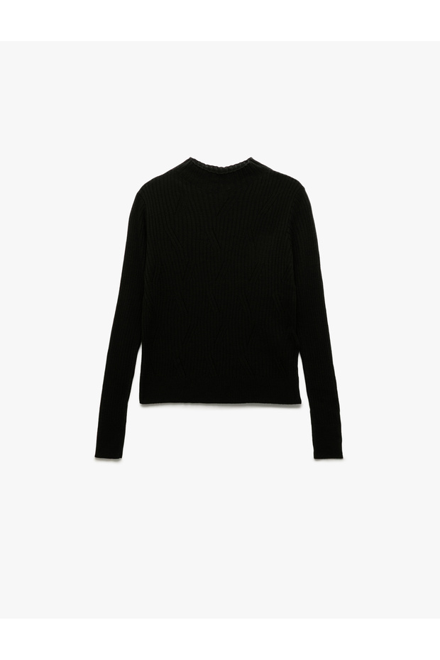 Regular Fit Long Sleeve Lightweight Stand Collar Knitwear Sweater