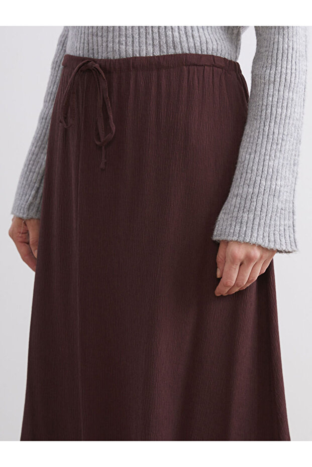 Sparkling Choices from Shining Store |   Elastic Waist Textured Flared Skirt - 3