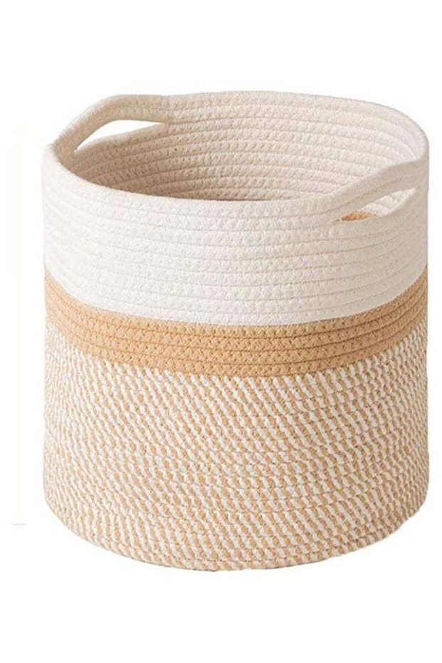 Multi-Functional Cotton Rope Woven Storage Basket Multicolour