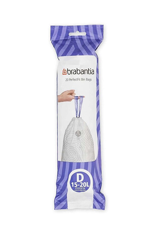 brabantia Brabantia Bin Liners, Bin Bags 15-20 L - Size D, 20 Bags