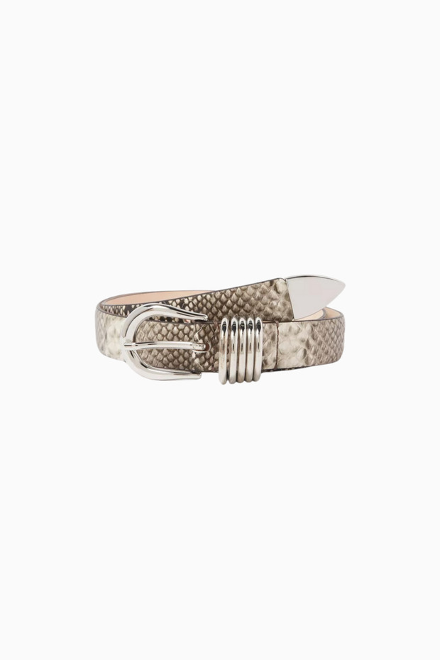 Hollyhock Snake Pattern Leather Belt
