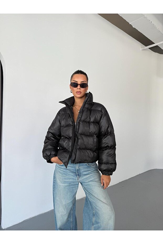 New Season Comfortable Fit Black Puffer Coat