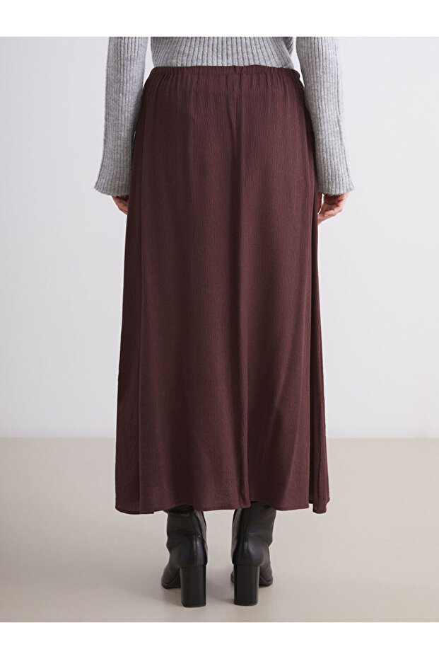 Sparkling Choices from Shining Store |   Elastic Waist Textured Flared Skirt - 4