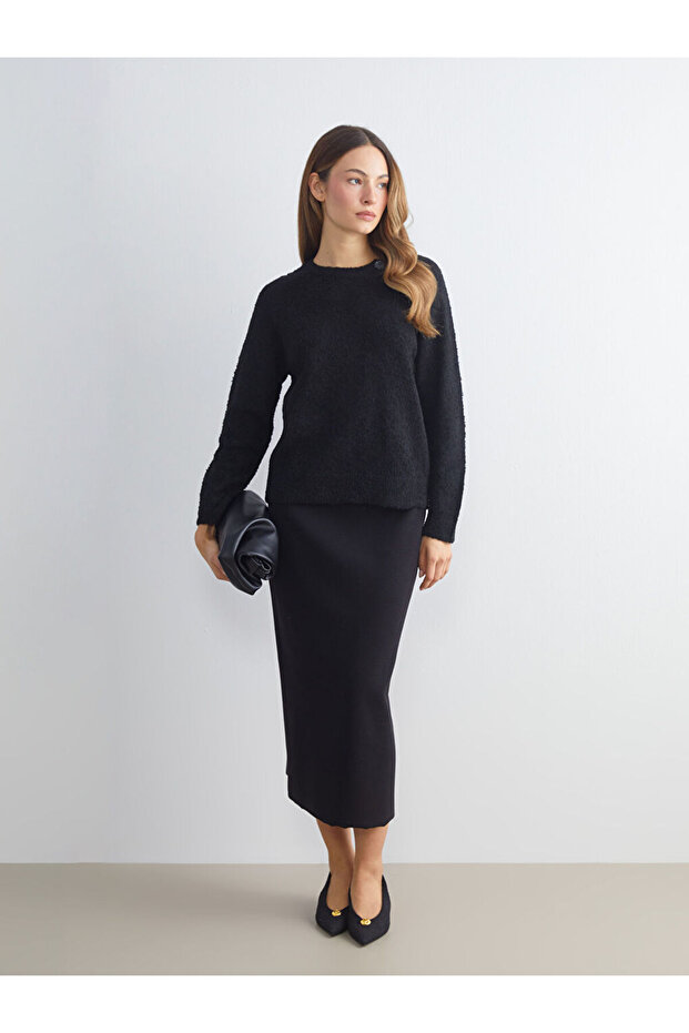 UZG Store'dan Stilinizi Oluşturun | Beli Lastikli Triko Etek - 1