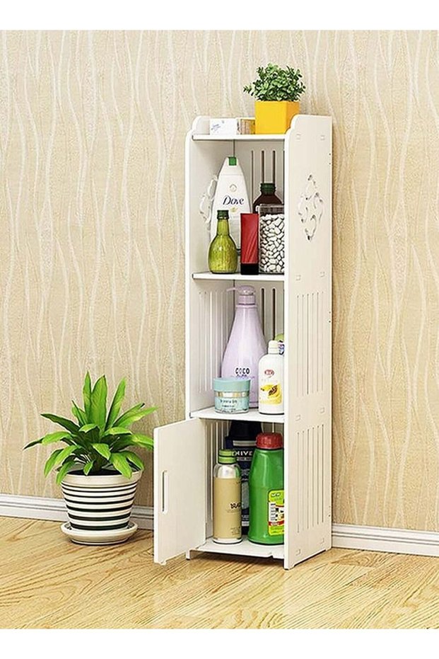 Bathroom And Kitchen Shelf Storage Cabinet One Piece 23 x 23 x 90 cm