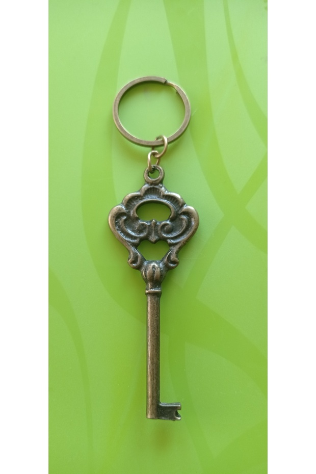 Feng Shui Wish Good Luck Key Symbol Metal Keychain