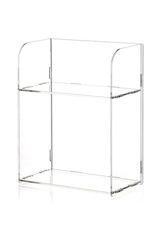 2 Tier Clear Acrylic Bathroom Organizer Shelf for Cosmetic, Perfume, Skincare, Makeup, Toy, Spices,