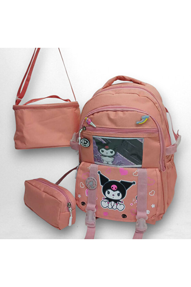 First School Bag Set of 3 Character Patterned First School Bag with Pencil Case and Lunch Bag