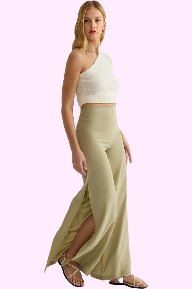 Women's Fashion Wide Leg High Waist Palazzo Pants Summer Casual Daily Summer