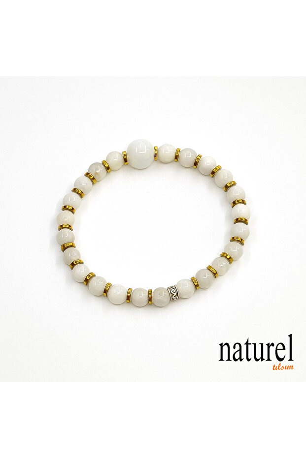 Moonstone Fluorite 6mm Natural Stone Bracelet