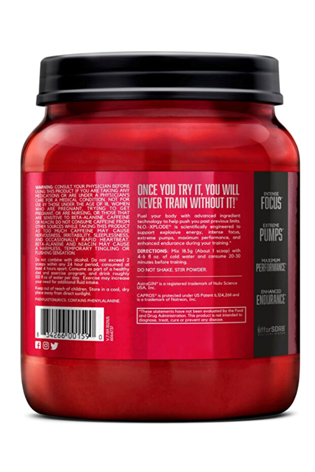 , N.O.-Xplode®, Legendary Pre-Workout, (1.11 kg) 60 Servis.Abd Menşei.Avrupa Değildir. - 5