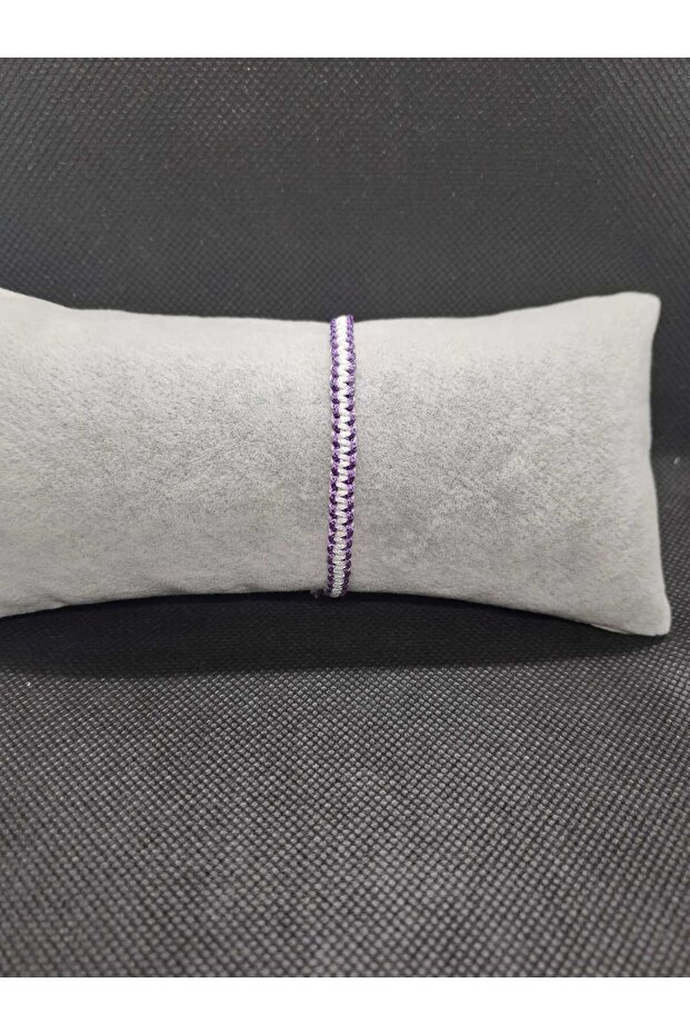Purple White Macrome Bracelet | Adjustable Size