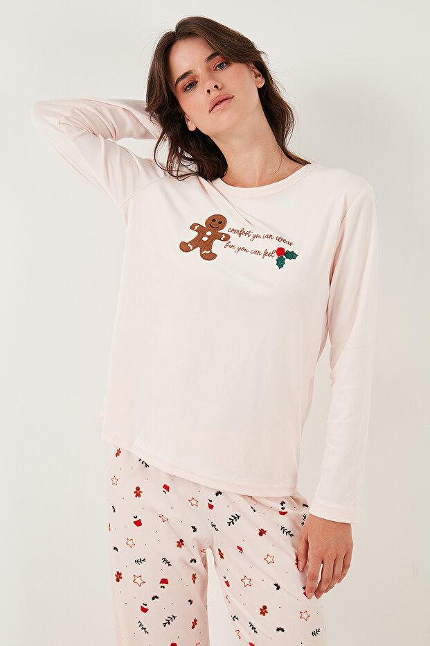 Desenli Regular Fit Bisiklet Yaka Uzun Kollu Pijama Takımı PİJAMA TAKIMI 65713312 - 6