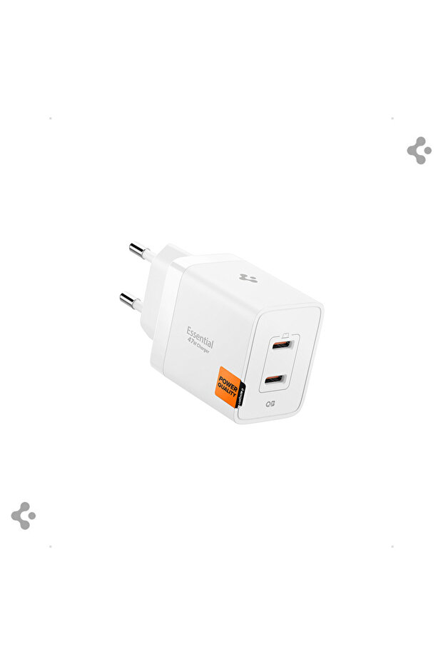 Spigen 47W USB-C 2 Port Mini Hızlı Şarj Aleti Samsung PPS 2.0 GaN Pro Destekli Akım Koruma Type-C ACH08707