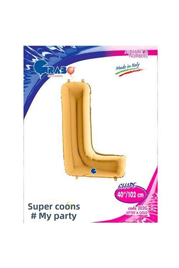L - Letter Foil Balloon Gold (100 cm)