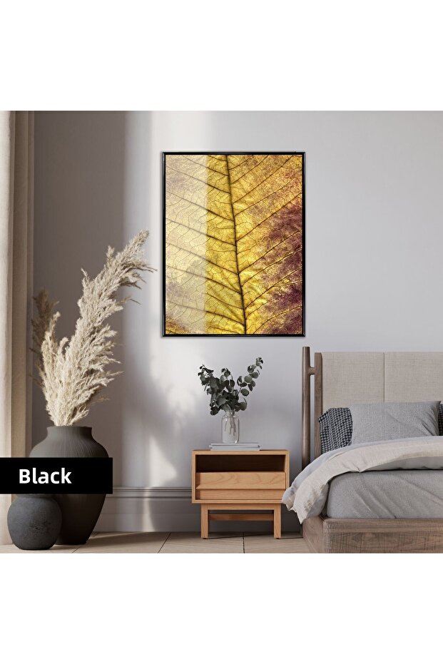 Amazing | Gold Leaf Model (Macro) | Framed Tempered Glass Table Single Vertical