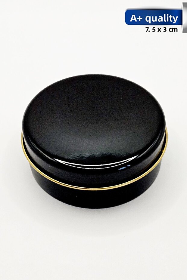 Metal Tin Decorative Candle Soap Jewelry Accessory Gift Storage Box - 7.5 Cm x 3 Cm