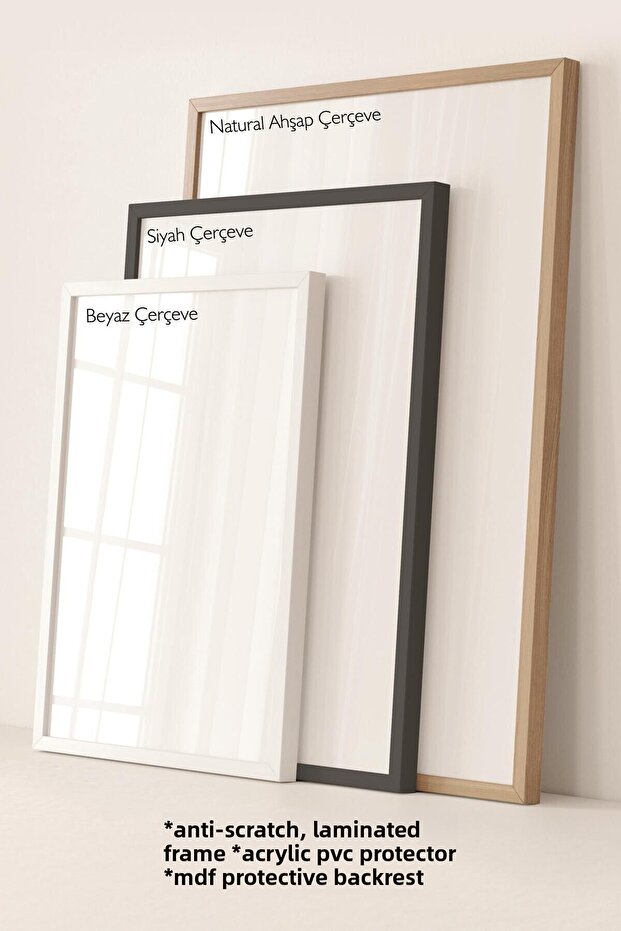 Framed Painting Set, 3 Pcs Black Frame and Minimalist Flowers Theme Poster Set, No:300486 - 2