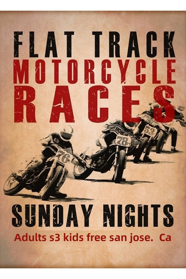 Flat Track Motorcycle Racings Table Wooden Poster Decorative