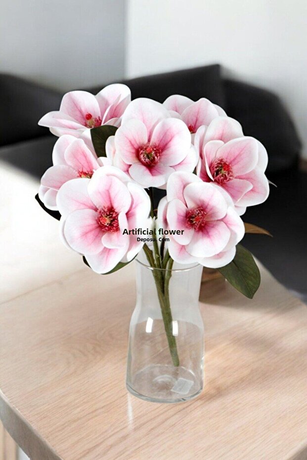 Artificial Premium 7 Branched Wet Magnolia 40 cm Lilac