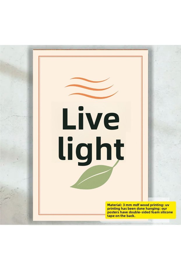 Live Light Healthy Diet Stress Free Life Retro Wood Poster Painting