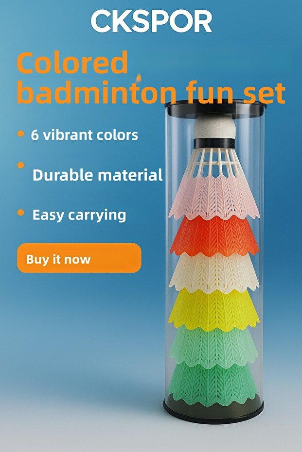 6-Piece Badminton Ball Colorful Mushroom Headed Badminton Ball