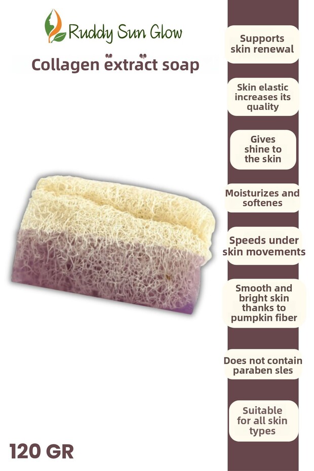 Pumpkin Fiber Collagen Extract Soap Handmade Natural 120 Gr