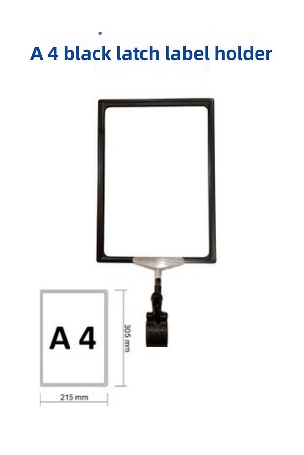 Latched Label Holder Black Yellow A4 A5 A6