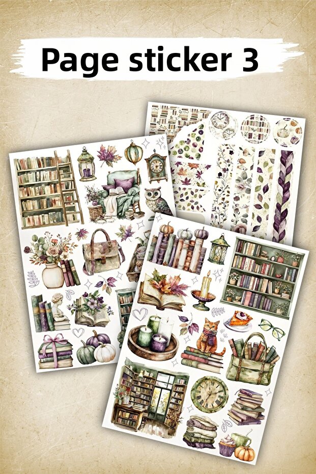 Autumn Sticker Set - Book Themed Seasonal Planner Aesthetic Sticker Set