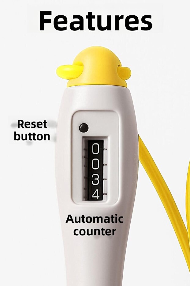 Jump Rope Length Adjustable Mechanical Counter Adjustable Jump Rope with Indicator Jump Rope Yellow 5006 - 5