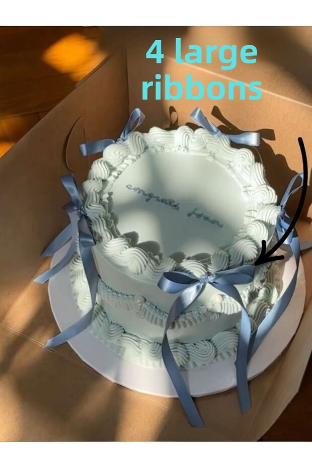Bow Ribbon on Cake Balloon 4 Large Ribbons + 20 Small Ribbon Decorations