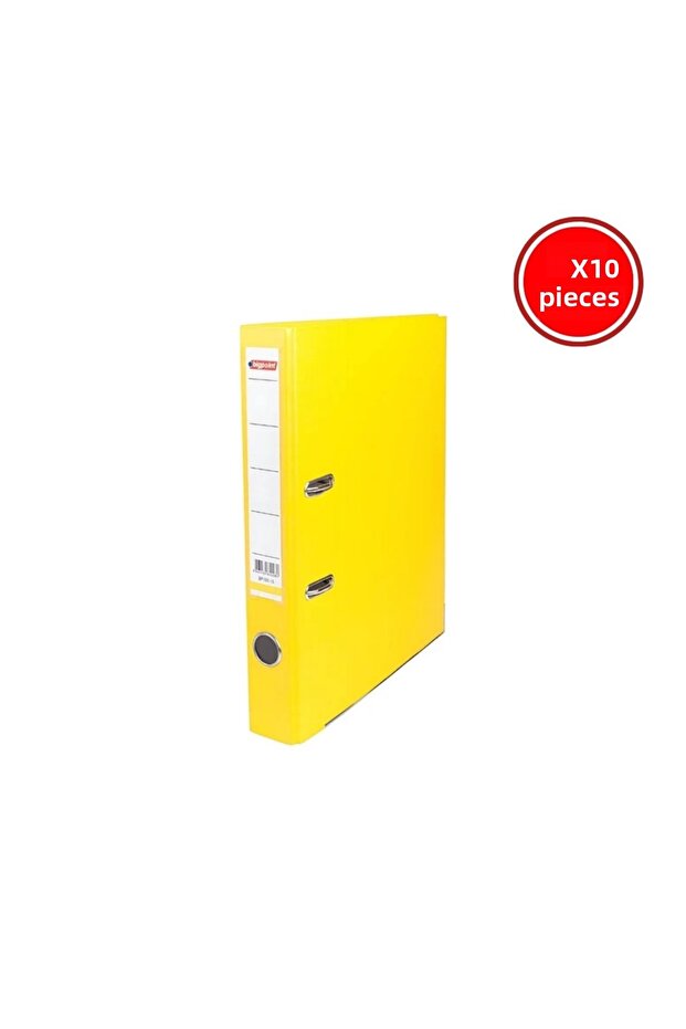 Folder, 10 Pieces, 2 Rings, 350 Sheet Capacity, Narrow, Yellow