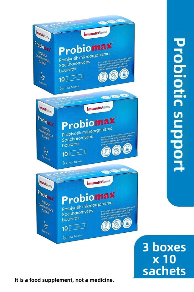 Probiomax. ®   Pouch of Food Supplement Containing Probiotic Microorganisms 10 Pouches X 3 Units
