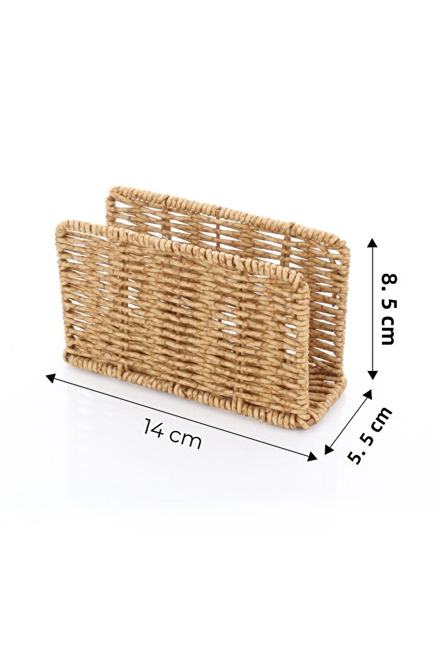 حامل مناديل من الخيزران مستطيل الشكل - 2