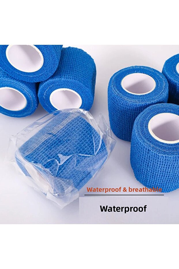 Elastic Self Adhesive Coban Bandage Blue Color Adhesive Coban 12 Pieces - 4