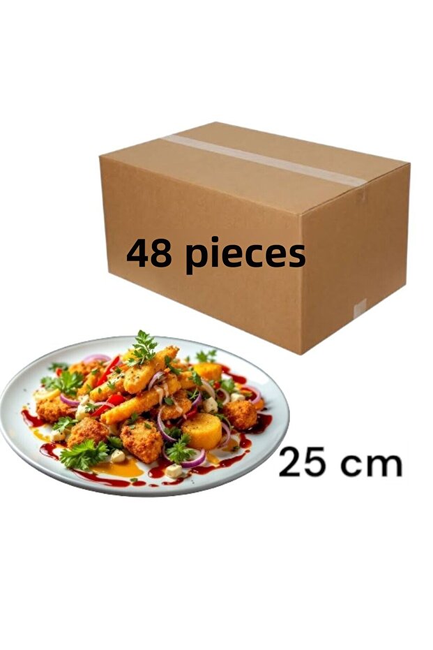 Plate Home Restaurant Serving Plate 25 cm X 48 Pcs Parcel