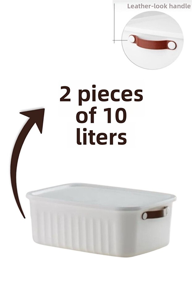 Set of 2 White 10 Lt Boxsis Multi-Purpose Box with Lid Closet Organizer Organizer - Hobby Box - 1
