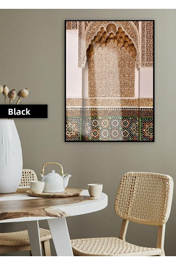Amazing | Hot Colors Patterned Religious Wall Model | Framed Tempered Glass Table Single Vertical