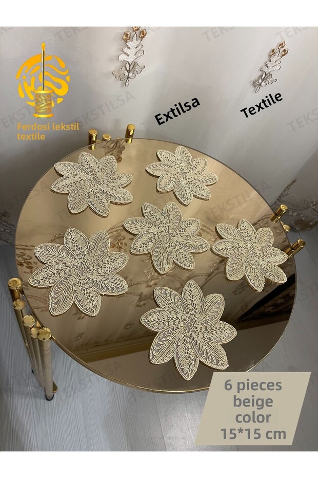 منديل تقديمي، منديل كوكتيل، منديل تقديم للقهوة، مناديل تقديم 6 قطع بيج