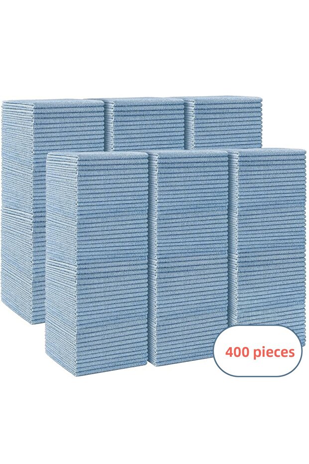 Microfiber Cleaning Cloth 400 Pieces - 40X40 Cm, 375 Gsm, Glossy Texture, 60 Gr ±2, Highly Absorbent