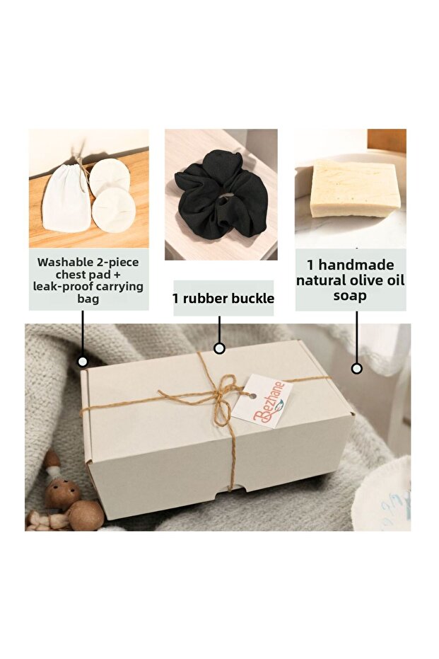 Gift Set for New Mom 1 | Olive Oil Soap-Rubber Buckle-Chest Pad-Sealed Bag