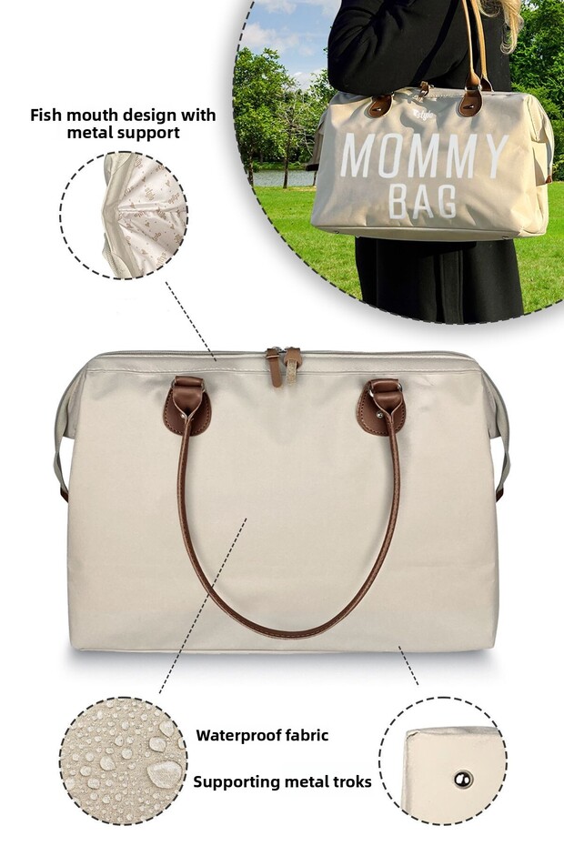 Mommy Bag Usa Mother Baby Care and Women's Bag - Beige - 5