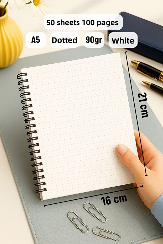 Set of 2 Dotted Notebooks, A5 Size 50 Sheets 100 Pages Set of 2, Lighthouse - 4