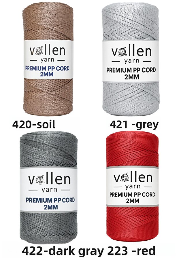 200gr/230m Premium Polyester Macrame Thread 2mm, Macrame Thread, Macrame, Supla, Bag Thread, Green - 5